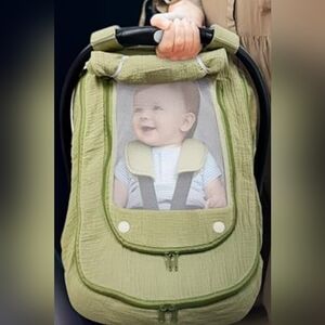 HippoBaby Olive Green Baby Car Seat Cover